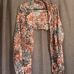 Brown white and navy scarf